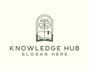 Tree Book Library Training logo design