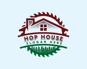 House Construction Saw logo design