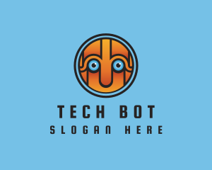 Retro Robot Face logo design