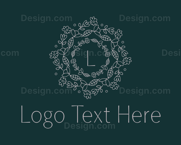 Floral Garden Wreath Logo