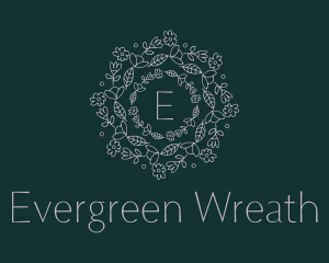 Floral Garden Wreath  logo design