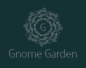 Floral Garden Wreath  logo design