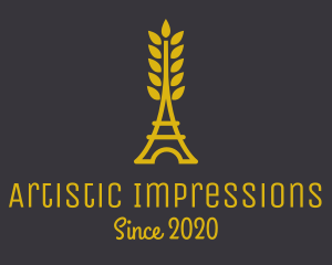 Gold Wheat French Bakery logo design