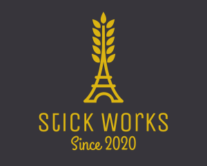 Gold Wheat French Bakery logo design