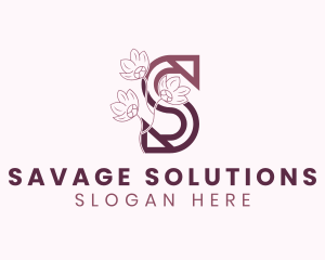 Floral Salon Letter S logo design