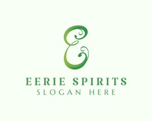 Eco Cursive Letter E logo design