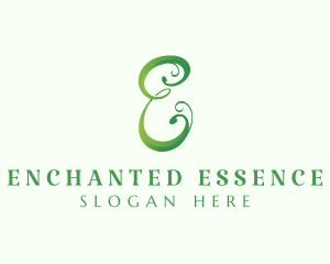 Eco Cursive Letter E logo design