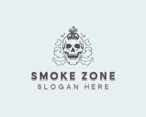 Skull Vape Smoking logo design