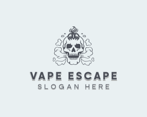 Skull Vape Smoking logo design