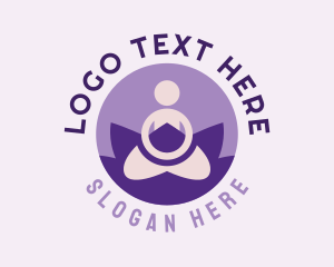 Minimalist Yoga Lotus Pose logo