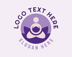 Minimalist Yoga Lotus Pose Logo