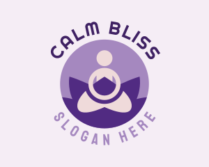 Minimalist Yoga Lotus Pose logo design