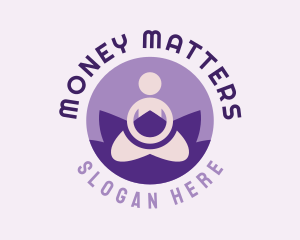 Minimalist Yoga Lotus Pose logo