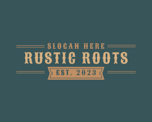 Masculine Rustic Western logo design