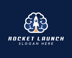 Rocket Brain Cloud logo design