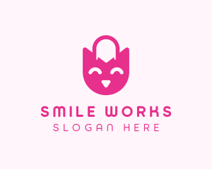 Smiling Shopping Bag logo design