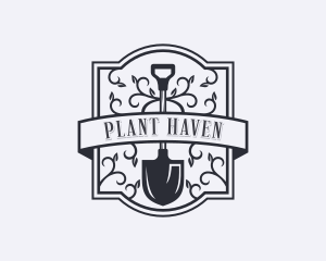 Gardener Plant Shovel logo design