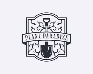 Gardener Plant Shovel logo design