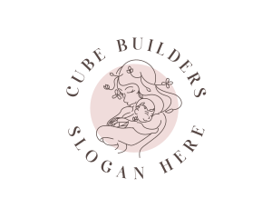 Woman Parent Child logo design