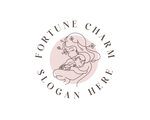 Woman Parent Child logo design