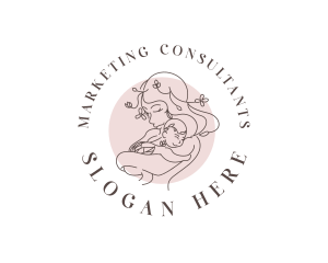 Woman Parent Child logo design