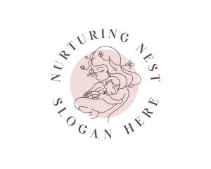 Woman Parent Child logo design