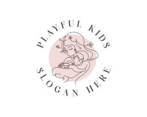 Woman Parent Child logo design