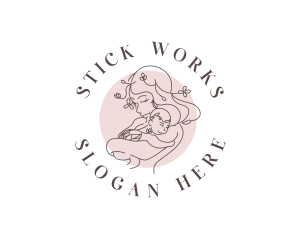 Woman Parent Child logo design