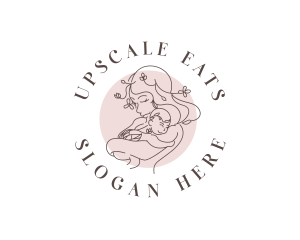 Woman Parent Child logo design