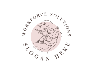 Woman Parent Child logo design