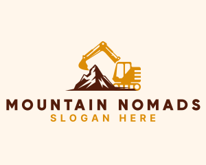 Excavator Quarry Construction logo design