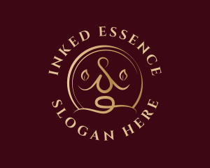 Gold Infinity Leaf Wellness logo design