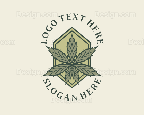 Retro Marijuana Leaf Logo