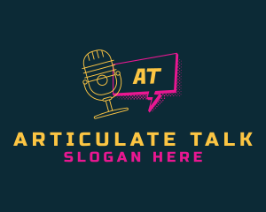 Chat Microphone Podcast logo design