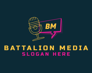 Chat Microphone Podcast logo design