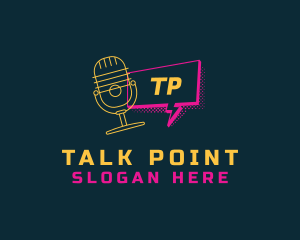 Chat Microphone Podcast logo design