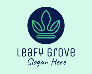 Leafy Nature Crown logo design