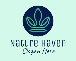 Leafy Nature Crown logo design