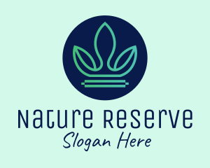 Leafy Nature Crown logo design