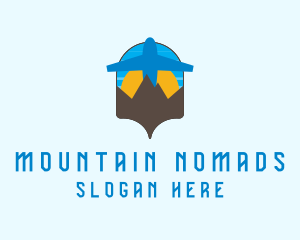 Airplane Mountain Sunset logo design