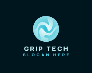 Fluid Ripple Tech logo design