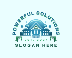 Power Wash Bubble Roof logo design