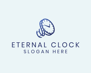 Blue Time Clock Watch Reel  logo design