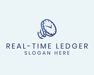 Blue Time Clock Watch Reel  logo design