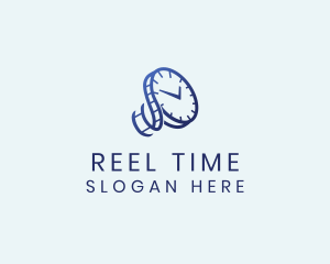 Blue Time Clock Watch Reel  logo design