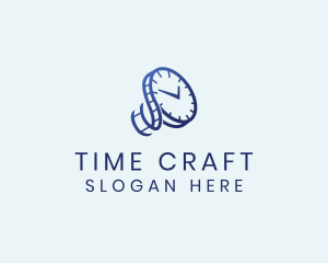 Blue Time Clock Watch Reel  logo design