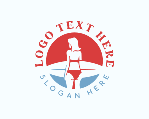 Woman Surfboard Surfer logo