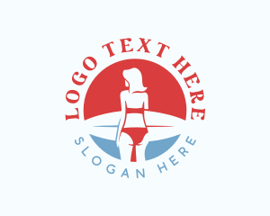 Woman Surfboard Surfer Logo