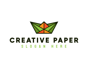 Simple Boat Origami logo