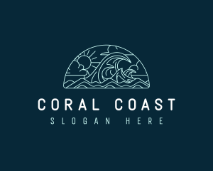 Beach Coast Wave logo design